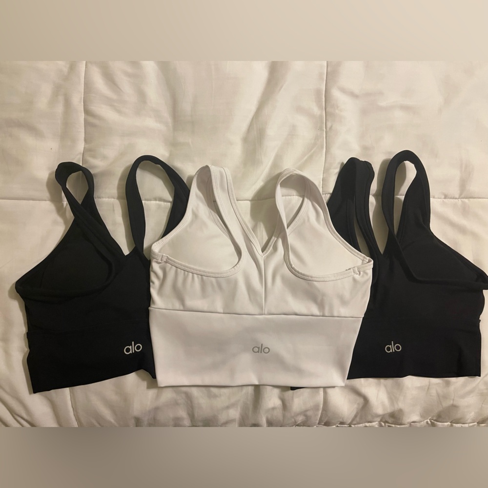 ALO Yoga Black and White High-Waist Shorts